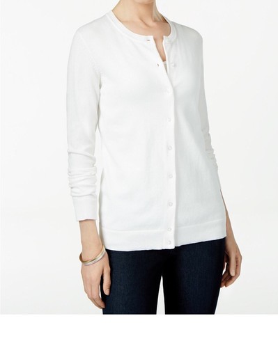 NEW! Karen Scott Cardigan Crew Neckline 