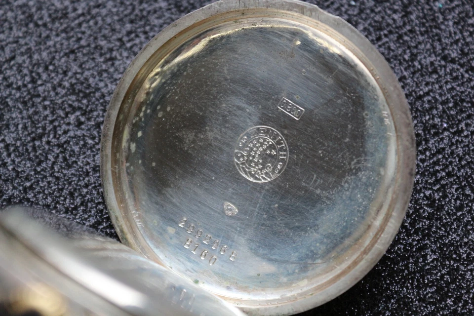 Antiguo Reloj Bolsillo Zenith Mecánico Gran Premio Suizo Plata 800 Raro Antiguo 1900 Foto 4 de 4