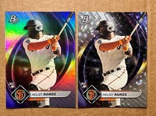Heliot Ramos RC 2022 Bowman Platinum Base & Ice Parallel Baseball Cards. Giants