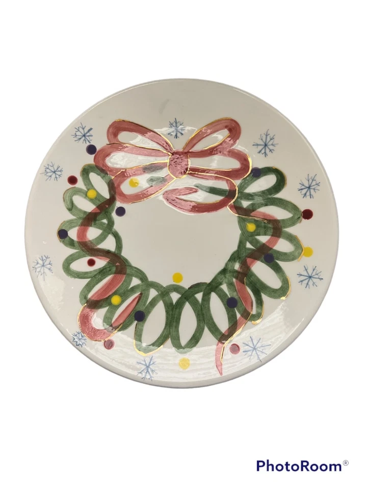 Christmas Plates Contempo 8" Hand Painted Holiday Cardinal Set of 8 Vtg - Image 3 of 4