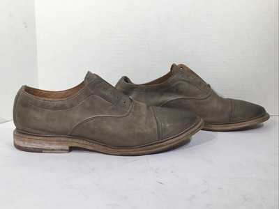 Frye Mens Paul Bal Oxford Stone Leather Cap Toe Shoes | Size 10 FRYE Paul Bal Black Leather Oxford | Harbour Thread main image 4