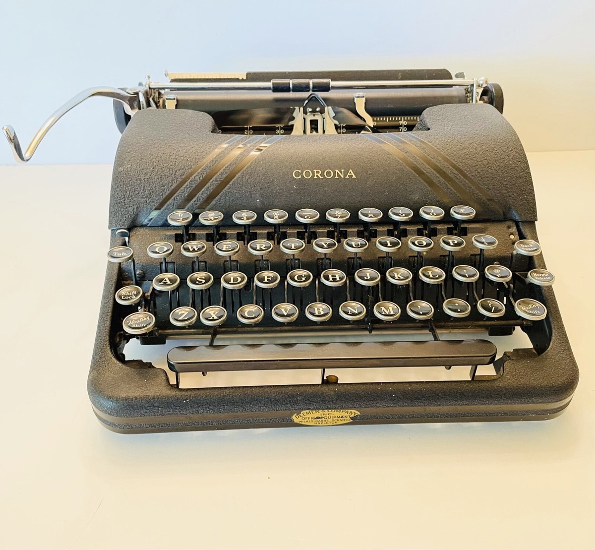 Corona Silent Typewriter 2S 76797 Smith-Corona WWII Era U.S. made
