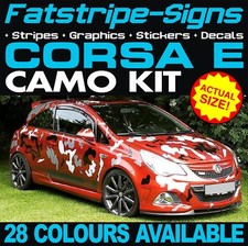 to fit VAUXHALL CORSA E CAMO GRAPHICS STICKERS STRIPES DECALS OPEL VXR SXI GSI