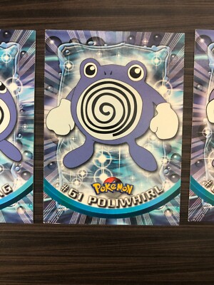 アメリカ購入品 綺麗 Poliwrath x3 Evolution Line Poliwag Poliwhirl Poliwrath ALL BLUE LOGOS Topps
