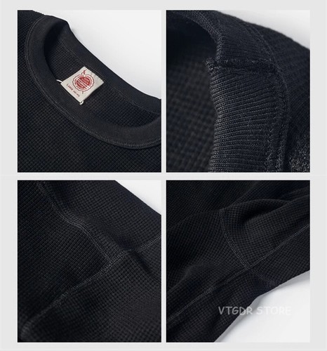 Non Stock Waffle Thermal Shirt 400g Heavy Weight Crew Neck Men's Long Sleeve Tee - Bild 28 von 31