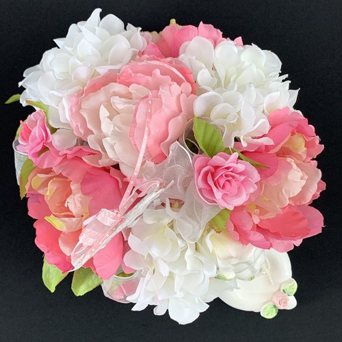 Mother’s Day Cottage Shabby Chic Rose Peony Floral Arrangement Love Pink New - Picture 3 of 12