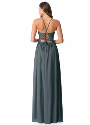 pewter chiffon bridesmaid dresses Ivonne D for Mon Cheri - 118D12 Lace Applique Mother of the Groom Trumpet Dress 18 / Pewter main image 1