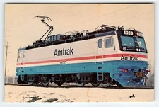 Railroad Postcard Locomotive Amtrak 900 Train Railway Chrome Vintage TRIMMED CUT