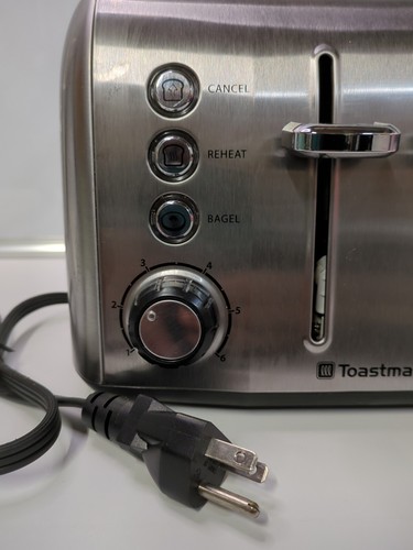 Toastmaster Stainless 4 Slice Toaster TM 43TS Retro Tested Works Used Great Con - Picture 2 of 15