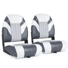 NORTHCAPTAIN White/Light Grey/Charcoal High Back Folding Boat Seat, 2 Seats