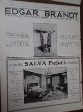 EDGAR BRANDT ironwork art 36 + SALVA + BUICK advertising paper ILLUSTRATION 1929