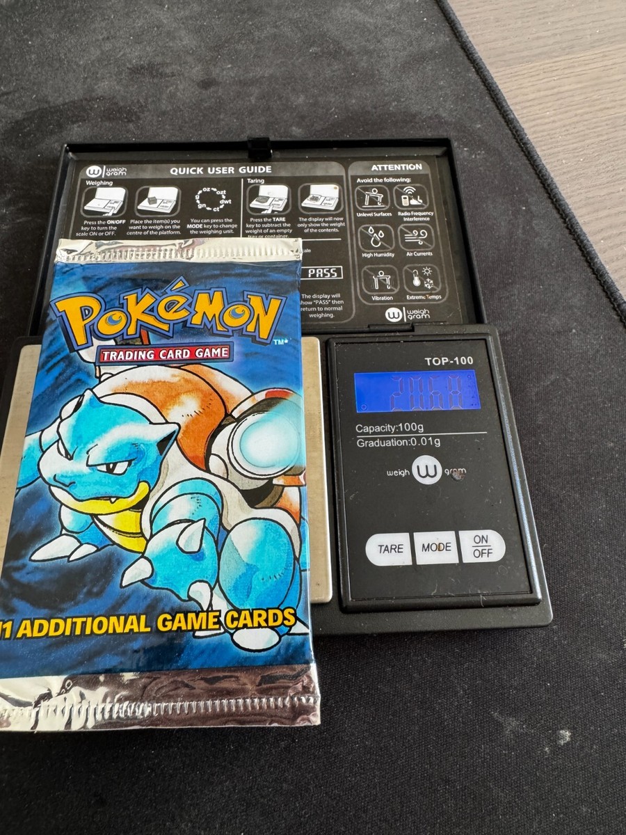 pokemon base set booster pack weight Pokemon WOTC Base Set Unlimited Sealed Booster Pack Blastoise Art 20.69g  Sealed
