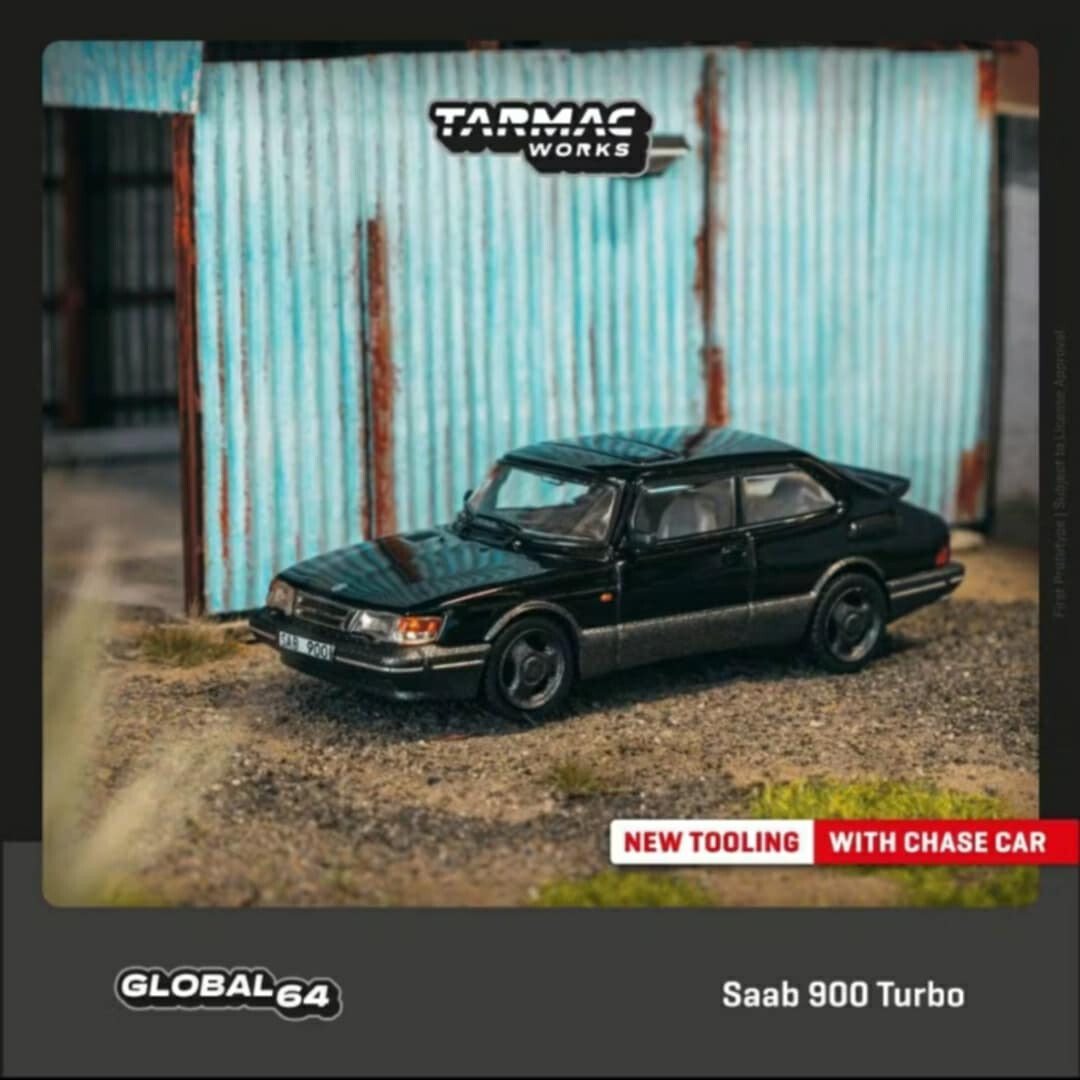 Voiture Miniature Saab 900 Turbo Rouge 1:64 Tarmac Works - Métal Moulé - Modèle 2023 Neuf