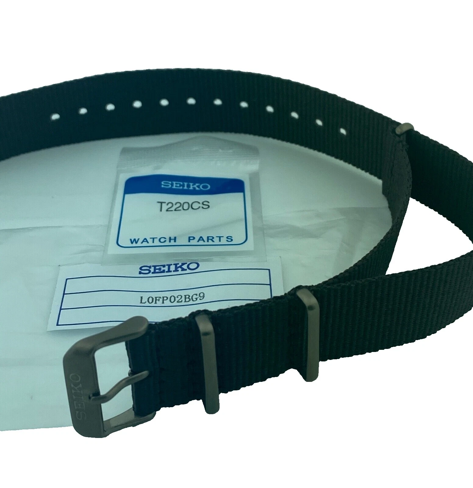 Seiko Nylon Preto Pulseiras de Relógio