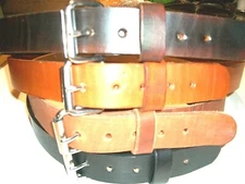 LEATHER WORK AMISH BELT S.S ROLLER BUCKLE FOR MEN WOMEN TOOL HOLSTER 1.1/2" W 
