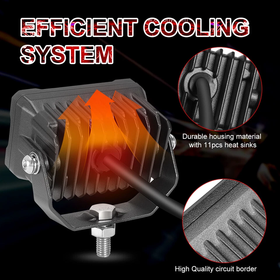 Combo Cubo Vainas LED Blanco 2x 3" para KAWASAKI KLR 650 2022-2024 KLR650 Foto 3 de 4