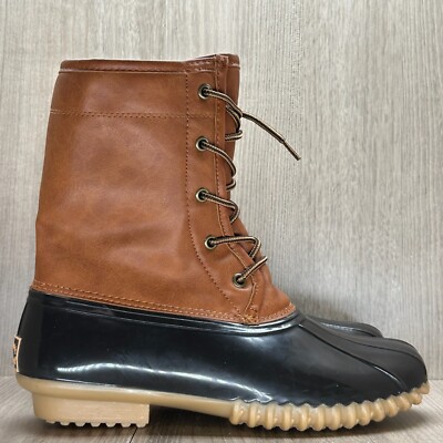 The Original Duck Boot Women 9M Arianna Mid Calf Waterproof Rain Boots Tan  Brown