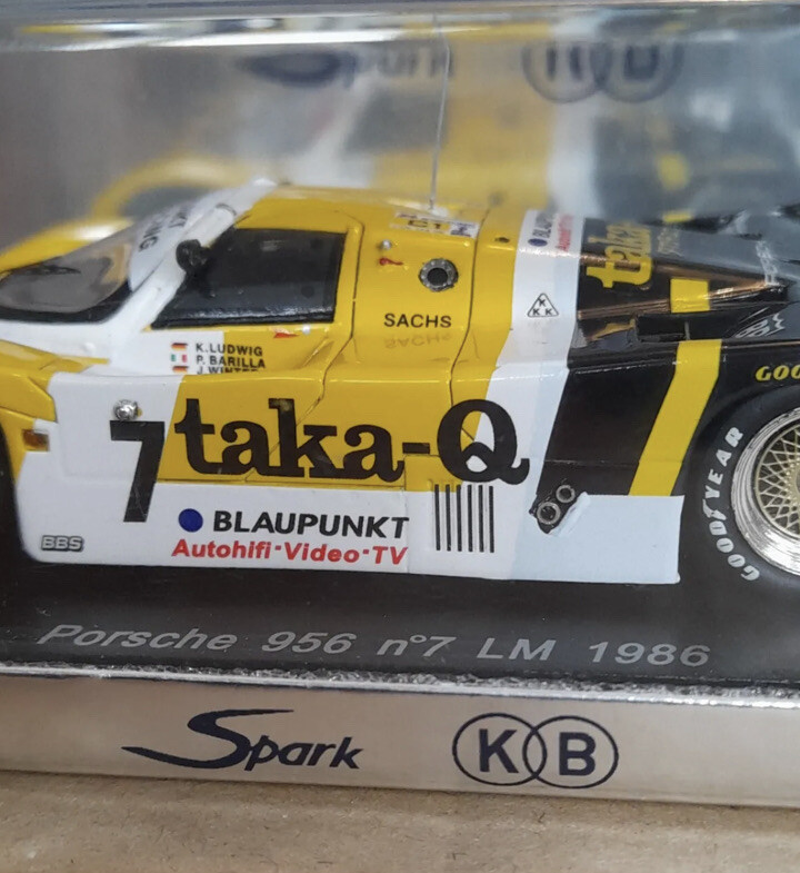 PORSCHE 956 L Langheck 24h Le Mans 1986 #19 Brun Boutsen Ferte Theys Spark 1:43