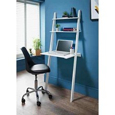 New Stunning Lokken Ladder Desk Stylish Functionality To Home & Office - White