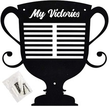 Medal Hanger Display Sturdy Wall Mount Rack W Hooks "MY VICTORIES" Medal Holder