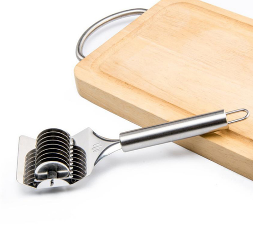 Stainless Steel Kitchen Noodle Maker Lattice Roller Docker Dough Cutter Tool - Bild 2 von 3
