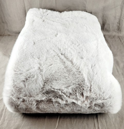 RH Lapin Ultra-Fine Faux Fur Throw Size 50x60 in Color Mist New W/O Tag