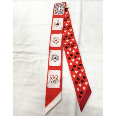 HERMES Twilly Scarf HERMES Playing Card Pattern Japan | eBay
