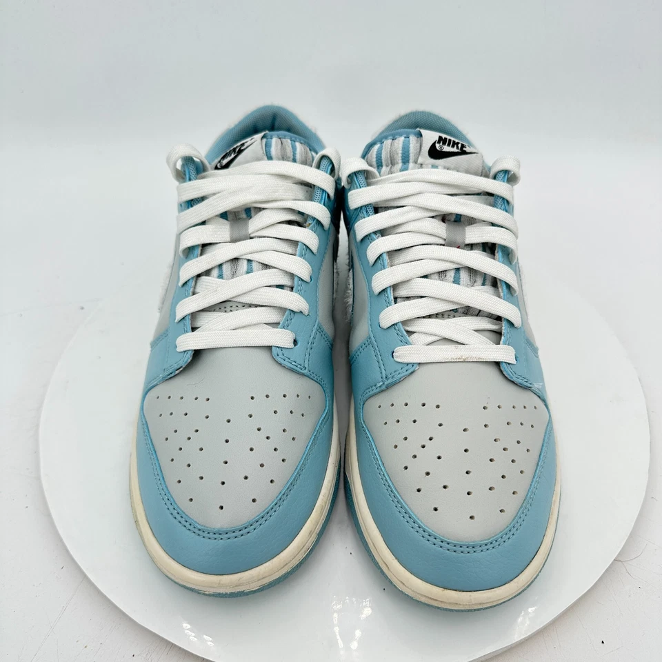 Nike Dunk Low Fleece Swoosh Hombres Talla 9.5 FB1871-011 Azul Claro Zapatos de Entrenamiento Foto 3 de 4