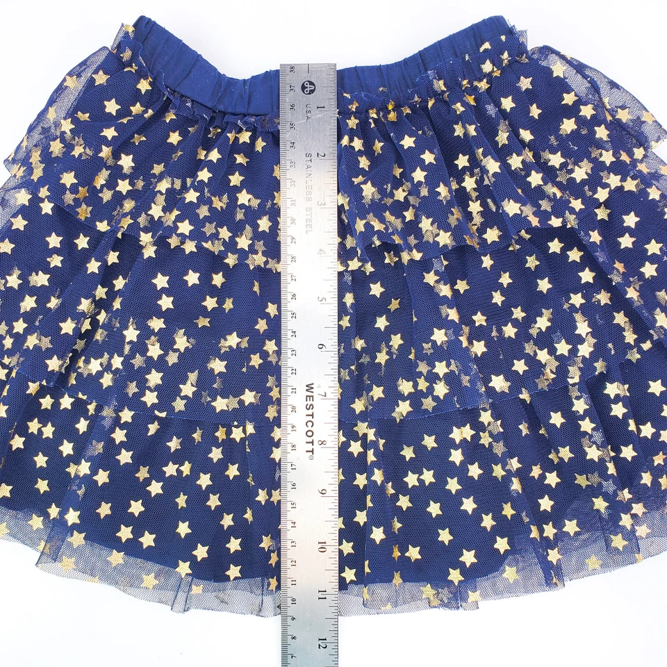 Falda de ballet tutú de tul con volantes estrellas azul marino y dorado Gap Baby niñas talla 3 Foto 3 de 4