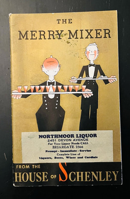 Collectible 1938 SCHENLEY Merry Mixer. JOHN HELD Cocktail Recipe Booklet
