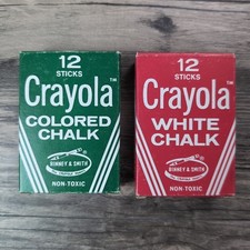 Vintage Binney  Smith Crayola No. 816 Colored  No. 320 White Chalk In Boxes