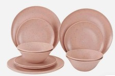 Mainstay 12 pc Dinerware / Pink  FREE SHIPPING USA ONLY 76 AVAILABLE
