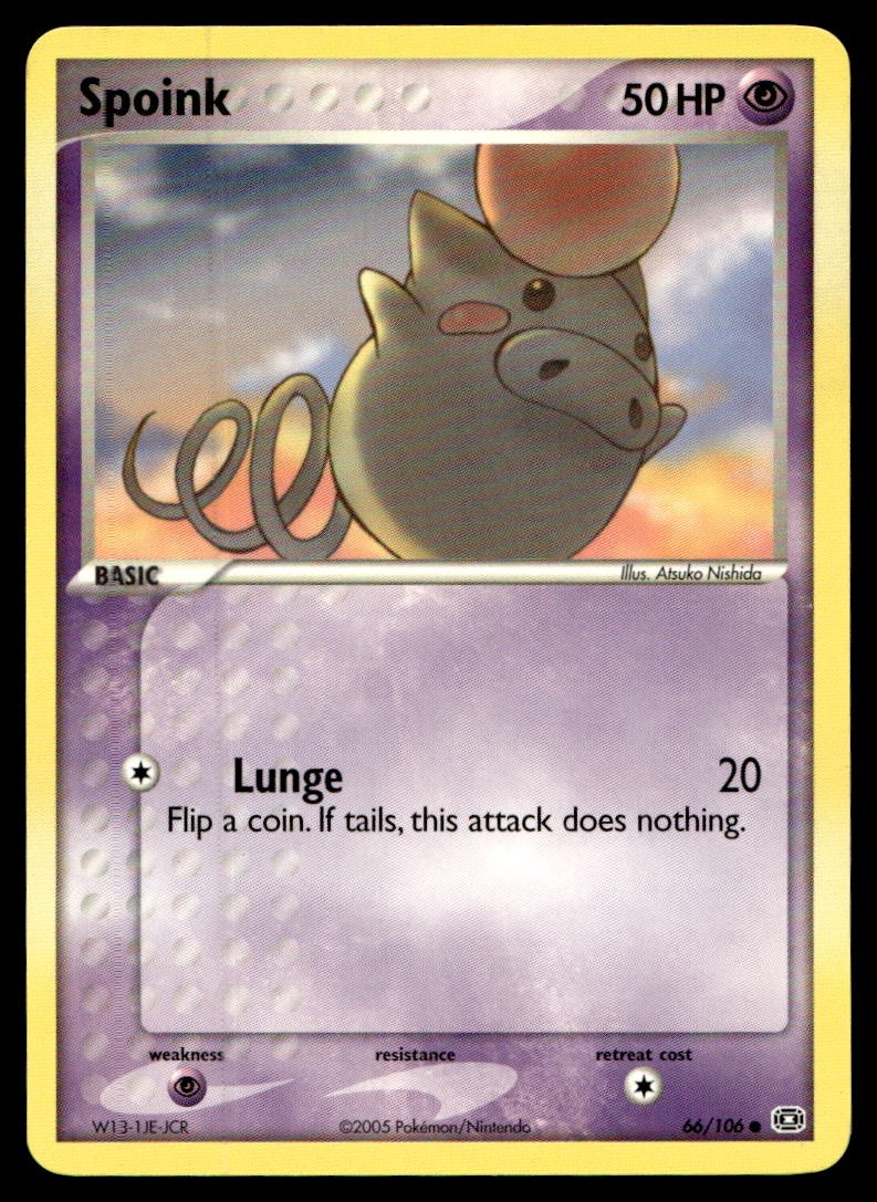 EX-NM Emerald Spoink Common 66/106 2005 Pokemon TCG