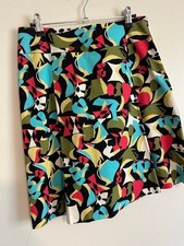 Vintage Talbots Multicolor Abstract A-Line Pleated Skirt