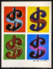 Poster insegna dollaro Andy Warhol edizione limitata firmata a mano (#66/200) con certificato