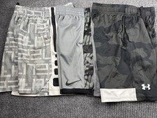 Nike Dri-FIT  Under Armour Youth Medium Athletic Shorts Lot 3 Gray Camo