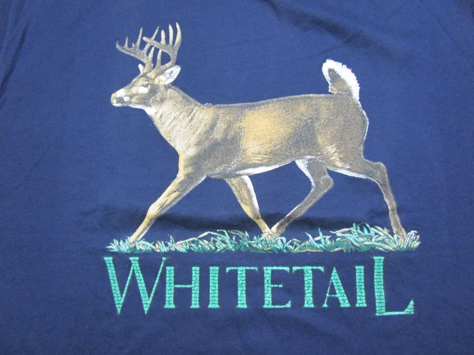 Camiseta De Colección Ciervo Cola Blanca Para Hombre (XL) 1980 Naturaleza Jerzees Exterior Animal Foto 3 de 4