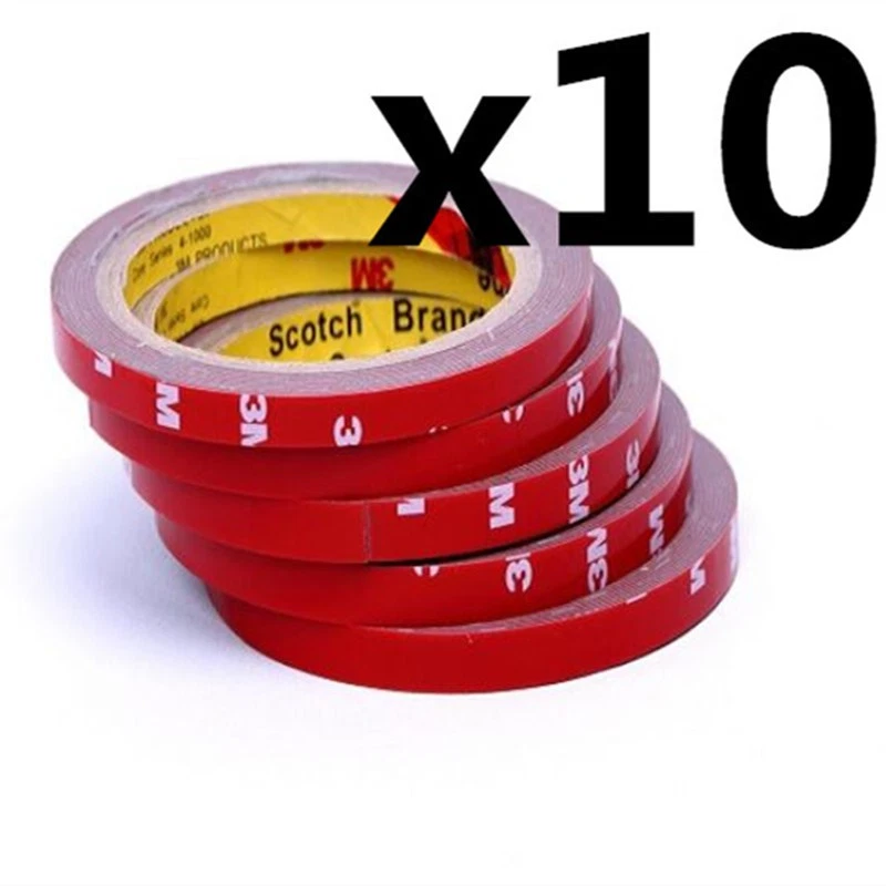 Cinta adhesiva universal de espuma acrílica para automóvil de 10 piezas imprescindible 3 m * 10 mm Foto 2 de 4