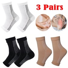 Ankle Neuropathy Compression Sleeve - 3Pair,Open Toe Compression Socks for Swell