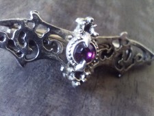 Gothic Hair Clip Barrette Metal With Crystal Bat