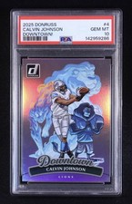 2025 Donruss Downtown Calvin Johnson #4 PSA 10 Gem Mint Lions SSP Case Hit