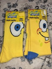 SpongeBob Squarepants Socks Lot Fun Patrick Novelty 2 Pairs Unisex Size 9-13