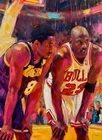 Michael Jordan Kobe Bryant Oil Painting ACEO Print | Artist Signed /30 S1#102