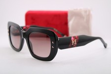 NEW CAROLINA HERRERA HER 0186/S GUUHA BLACK PINK GOLD AUTHENTIC SUNGLASSES 52-22