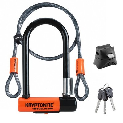 Bike U Lock Mini 4 ft 7mm Double Deadbolt Kryptonite Evolution Mini-7