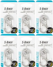 Nite Ize S-Biner Stainless Steel Dual Carabiner 2 - Stainless 6-Pack 
