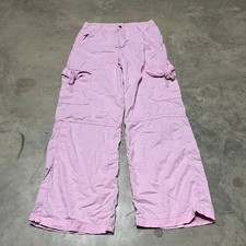 American Eagle Super High Rise Baggy Wide Leg Cargo Pants Pink Size 10 Stretch