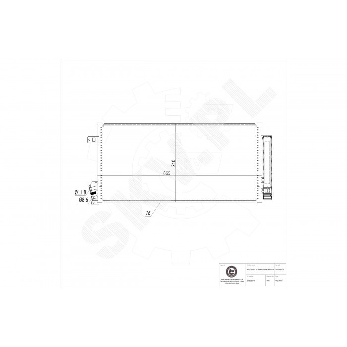 Condensateur climatisation aluminium durable Vauxhall Combo III 2.0 CDTi