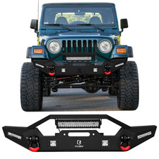 Vijay Front Bumper For 97-06 Jeep Wrangler Tj With Winch Plate Led Lights
