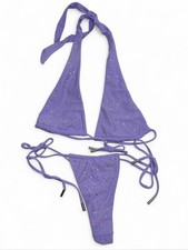 Purple Designer Bikini Set vs rhinestones S/M Solid